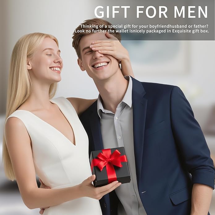 Men’s RFID Blocking Zipper Large Dimensions Wallet with 2 ID Windows - Large Capacity Design, 13 Credit Card Slots