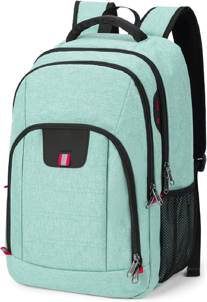 Della Gao Travel Laptop Backpack, Anti Theft Backpack for Men and Women with USB Slit Business Computer Backpack Bag (Green, 15.6 Inch)