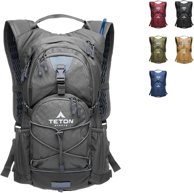 Teton Oasis/Trailrunner Hydration Backpack – Lightweight Water Pack with 2L/3L Bladder for Hiking, Running, Cycling, Biking – 2L/18L/22L Sizes – Sewn-in Rain Cover – Fits Men and Women