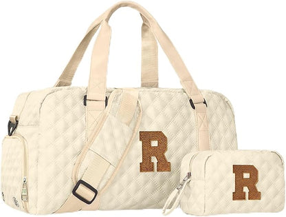 Personalized Duffle Bag Women Girls Gift: Letter Carry on bags, Dance Cheer bag Sports for Girl, Kid Gymnastics Bags, Birthday Gifts for Women Girls Kids Teens Mom Teacher