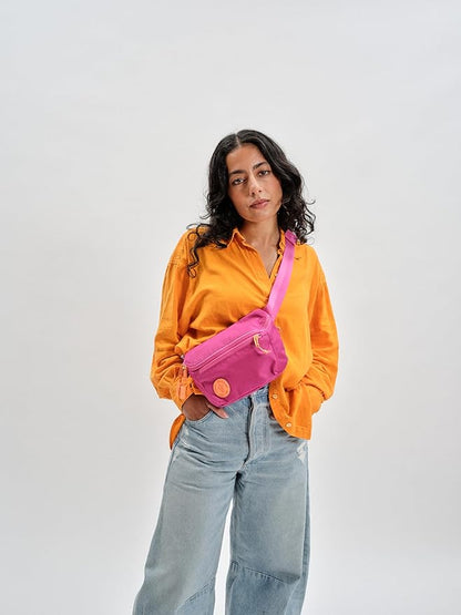 Baboon to the Moon Fanny Pack - Trendy, Compact, Water-Repellent Waist Bag in Multiple Colors and Sizes for Men and Women (Raspberry Fizz, Full Size (3L))