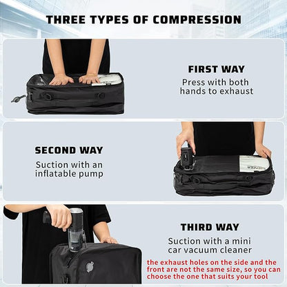 ONTYZZ Vacuum Compression Bag 20 inch Space Saver Bags Travel Case with IP67 Waterproof Zipper for Business Trip, One Bag Black