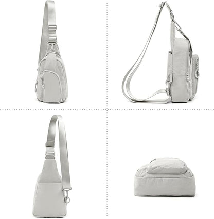 ODODOS Daily Sling Bag with Adjustable Straps Crossbody Chest Bag Lightweight Small Backpack for Casual Traveling Hiking