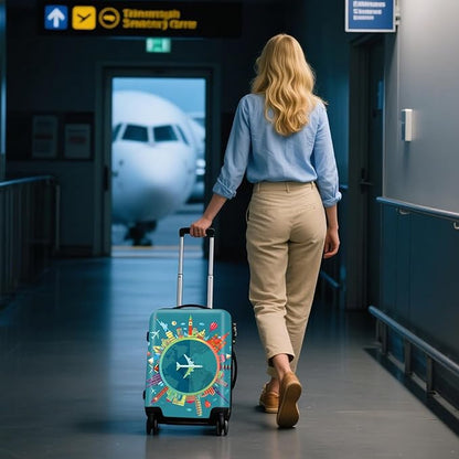 WUJIAONIAO Travel Luggage Cover Baggage Suitcase Cover Protector Skins 18-32 Inch (A15 Go Travel, XL (for 29-32 inch luggage))