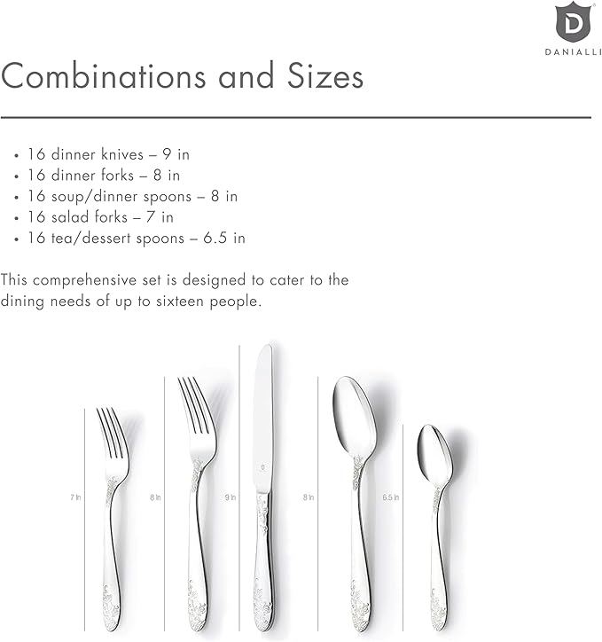 Modern Silverware Set, 18/10 Stainless Steel Flatware, Mirror Finish, Dishwasher Safe, Elegant Cutlery for Home and Dining, Built to Last (80-Piece, Imperial)