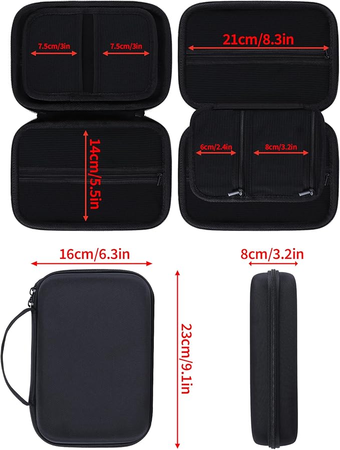 Electronic Organizer Travel Case for MacBook Power Adapter Chargers Cables Tech Organizer Hard Drive USB Flash Disk SD Card Cord Portable Electronics Accessories Bag - Small