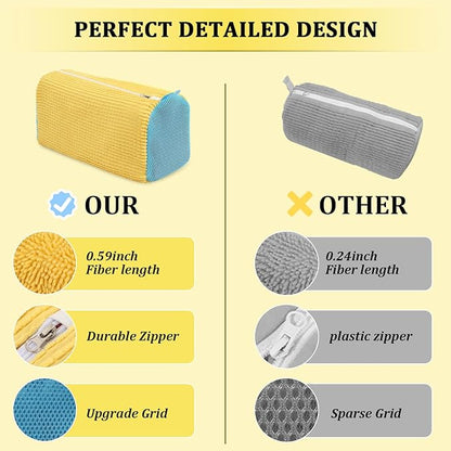 2 Pcs Shoe Washing Machine Bag Sneaker Laundry Bags For washers, Cleaned 360° Mesh Pouch Reusable & Durable Laundry Shoe Bag Side Zipper, Suitable for Washing Machine and Dryer (yellow)