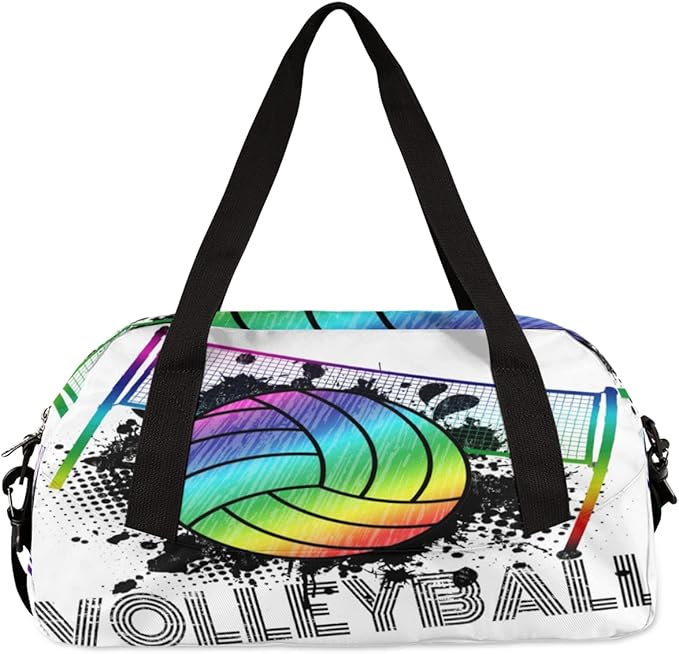 Volleyball Sport Ball Gym Duffle Bag for Kids,Sports Bag for Teens Boys & Girls Small Waterproof Overnight Weekender Carry School Practice Travel Bag