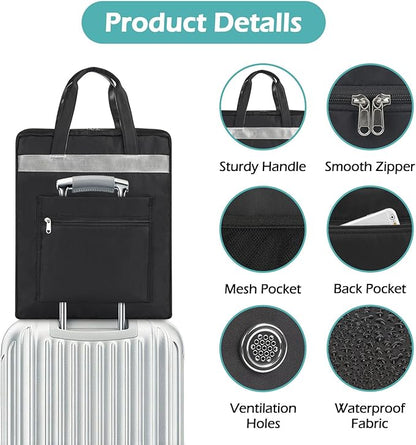 ZHIERNA Shoe Bags for Travel with Handle, Travel Shoe Bags for Packing, Portable Shoes Storage Bag Organizer, Travel Luggage Shoe Bag for Women Men Holds 6 Pair of Shoes (Black)