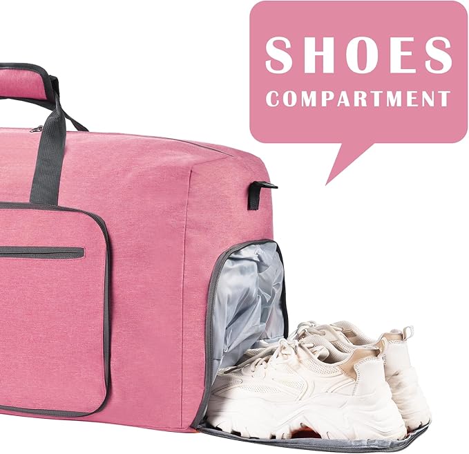 Felipe Varela Duffle Bag with Shoes Compartment and Adjustable Strap,Foldable Travel Duffel Bags for Men Women,Waterproof Duffel Bags