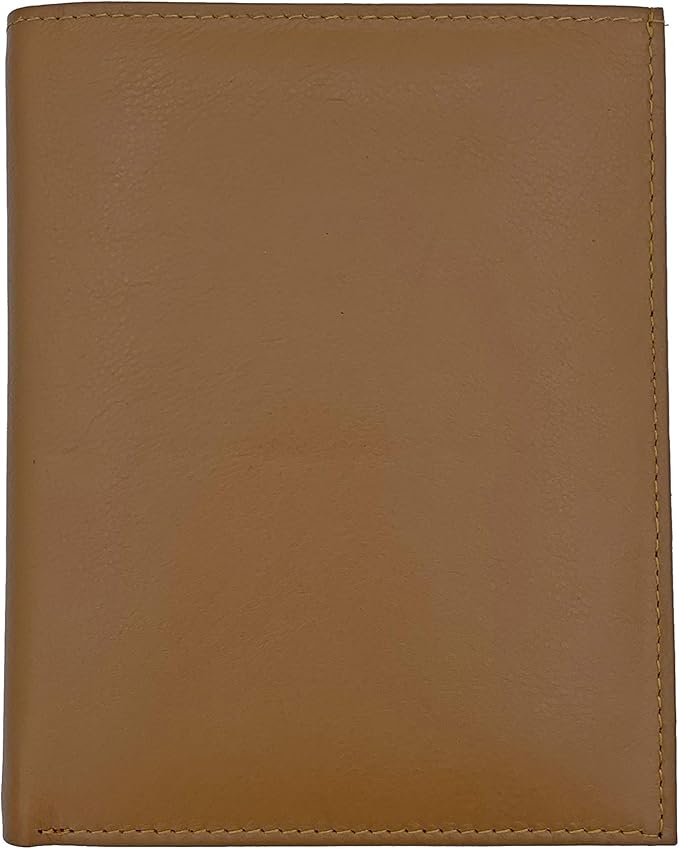 Light Brown RFID Genuine Leather Passport Wallet