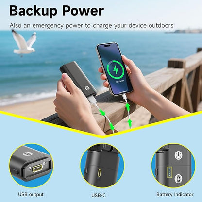 HandFan 10400mAh Powerful Handheld Fan, 40Hrs Long-Lasted Hand Fan Rechargeable, Mini Personal Fans Foldable, Heavy Duty Battery Fans Portable for Travel Beach Concerts Cruise Makeup(Blue Blade)