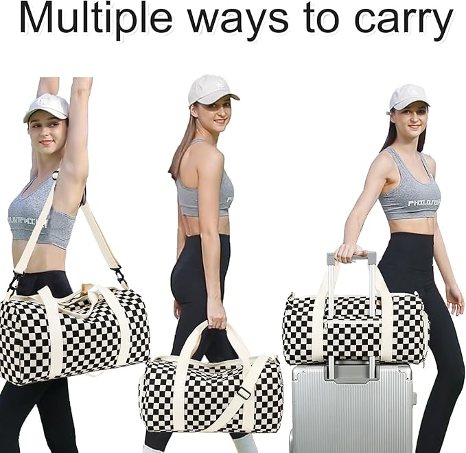 BLUBOON Duffle Bag Girls Kids Cute Gym Bag with Shoes Compartment & Wet Separation Waterproof Sports Overnight Travel Bag