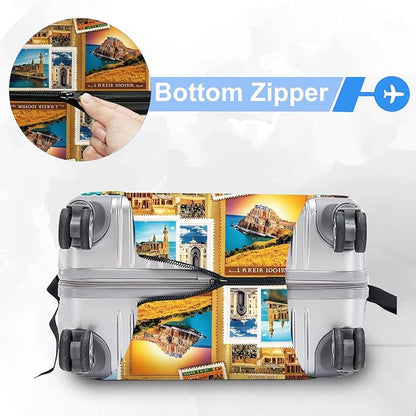 ANNA QUEEN Travel Luggage Cover Suitcase Protector Suitcase Cover Anti-Scratch,Stretchable Bag Cover Washable Durable Polyester with Elastic Hem with Zipper Closure