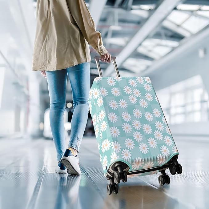 Travel Luggage Cover Suitcase Protector Fits 18-32 Inch Wheel Covers PatternedTravel Related Items Flower Luggage Protector Elastic S