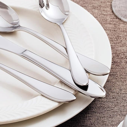 KINGSTONE 30-Piece Silverware Set for 6,18/10 Premium Stainless Steel Flatware Set, for Home, Restaurant, Wedding and Party Use,Mirror-Polished Cutlery Set, Dishwasher Safe.