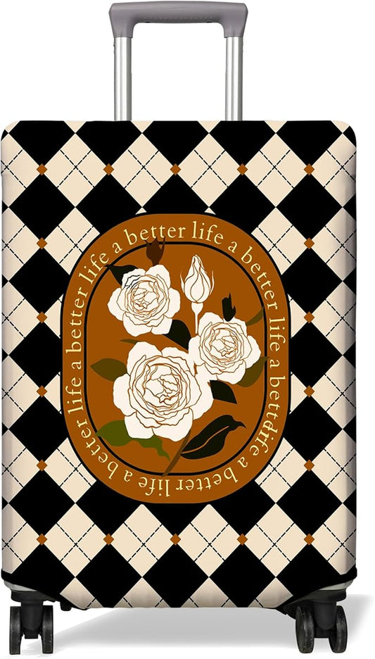 Travel Luggage Cover Suitcase Protector Fits 18-32 Inch Wheel Covers PatternedTravel Related Items Flower Luggage Protector Elastic XL