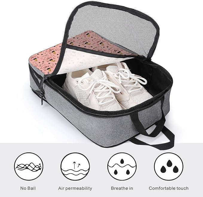 Golf Shoe Dust Bags for Man and Women Cute Pink Pig Travel Shoe Bag Holds 1 Pair of Shoes Portable Sneaker Bags