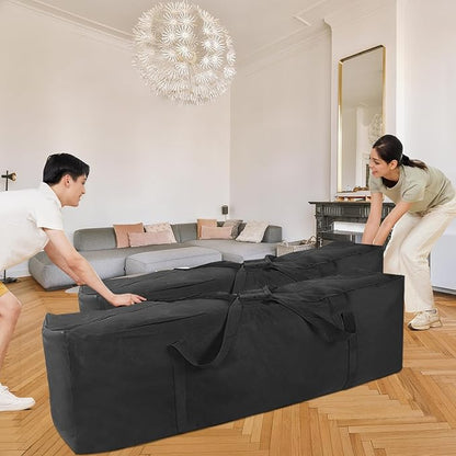 COOLBEBE 52" Sports Duffle Bag - 160L Extra Large Travel Duffel Luggage Bag with Upgrade 2-way Lockable Zippers, Sturdy & Water Resistant Long Duffle Bag for Camping Moving (Black 52inch 2Pack)