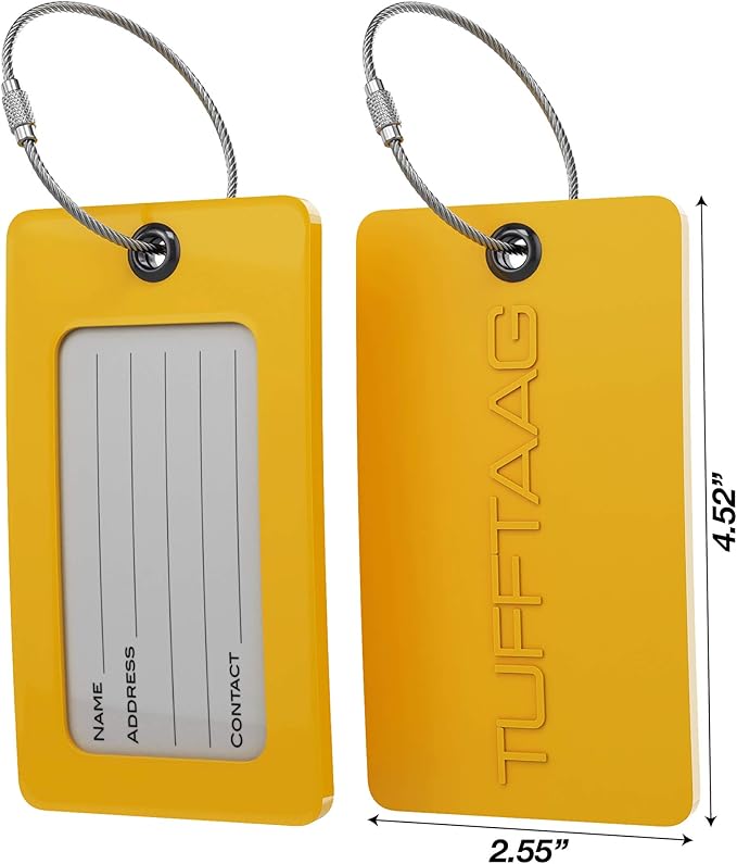 Luggage Tags Business Card Holder by TUFFTAAG - Durable Travel ID Bag Tag, Secure & Flexible, Perfect for Suitcases, Backpacks, and Carry-Ons, Easy Identification