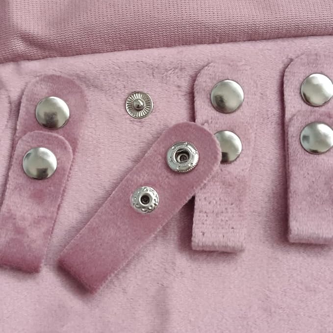 Portable Jewelry Organizers and Storage Travel Holder Necklace Roll - Pink Velvet Embroidery Foldable Case for 16 Necklaces & Chains