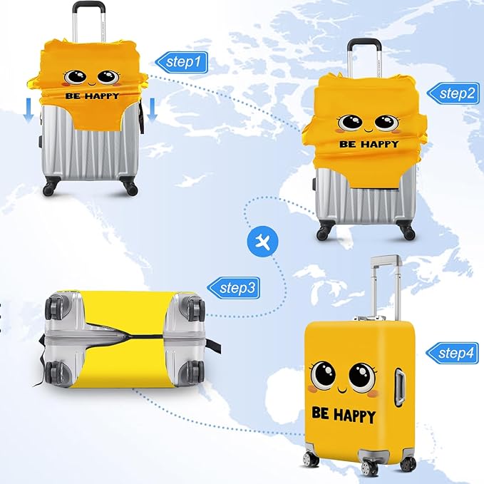 ANNA QUEEN Travel Luggage Cover Suitcase Protector Suitcase Cover Anti-Scratch,Stretchable Luggage Travel Bag Cover Washable