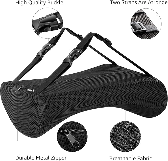 Amazon Basics Comfortable Seat Cushion & Lumbar Support for Office Chairs, Gel Enhanced Memory Foam, Pack of 2, Rectangular, Black