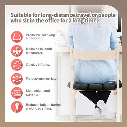Inflatable Seat Cushion, Airplane Cushion Seat with Storage Bag, Travel Cushion for Airplane Seat, Seat Cushion for Flight, Wheelchair, Office Chair, Car