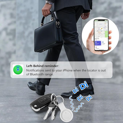 2 Pack Item Finder Works with Apple Find My (iOS Only), Bluetooth Tracker with Keychain & Case, Luggage Locator, Tracking Tags, Anti-Lost Device for Keys, Wallets, Bags, Pets (2 Pack-White)