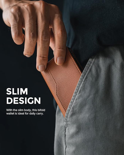 VULKIT Card Holder Wallet with Double ID Windows RFID Blocking Pop Up Wallet Minimalist Design for 12 Cards