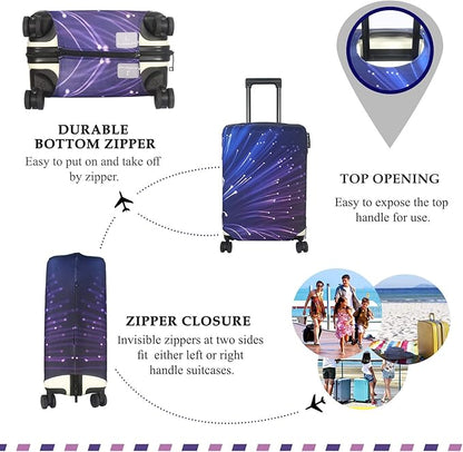 Explore Land Travel Luggage Cover Suitcase Protector Fits 27-30 Inch Case (Fireworks, L)