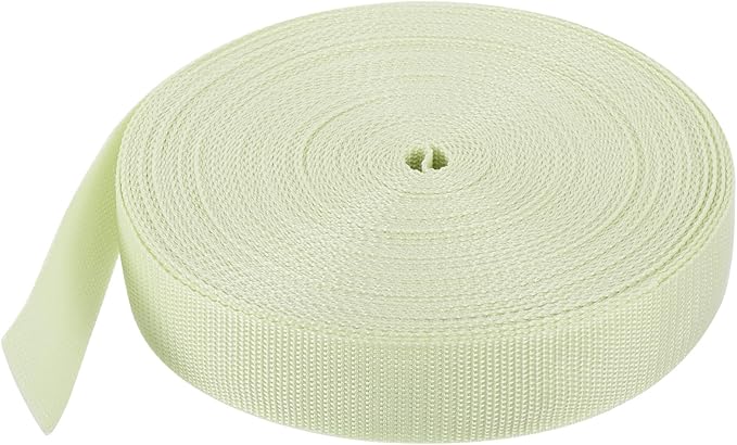 MECCANIXITY Lightweight Polypropylene Webbing Strap 1 1/2" 25 Yard Backpack Strapping Band Apricot for Outdoor Luggage Cargo Straps