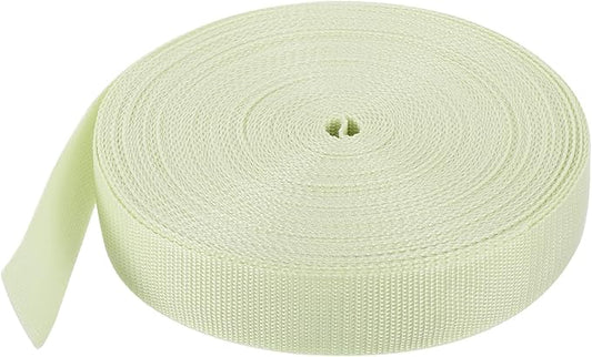 MECCANIXITY Lightweight Polypropylene Webbing Strap 1 1/2" 25 Yard Backpack Strapping Band Apricot for Outdoor Luggage Cargo Straps