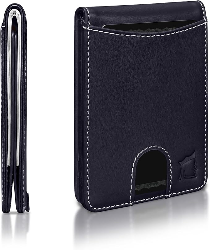 Kingly Cash Pocket Slim Wallet for Men - RFID Blocking Leather Card Holder - Minimalist Men’s Wallet for Front Pockets - Holds 1-15 Cards & Cash - Durable Italian Leather Wallets