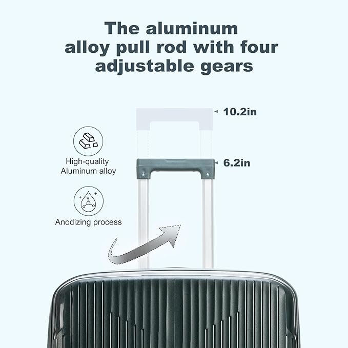 Nazhura Luggage Set, 3-Piece Hardside Suitcase Set, 20-inch Carry On, 24-inch, 28-inch Luggage