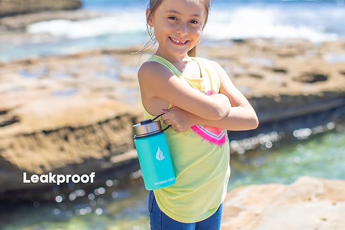 HYDRO CELL Stainless Steel Insulated Water Bottle with Straw - For Cold & Hot Drinks - Metal Vacuum Flask with Screw Cap and Modern Leakproof Sport Thermos for Adults (Teal 14oz)