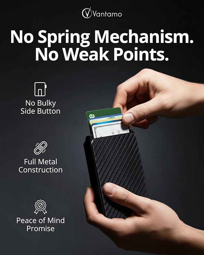 Vantamo Premium Wallet for Men with Money Clip & Card Holder, Compact & Slim Wallet with RFID, 8-12 Cards, Perfect Gifts for Men