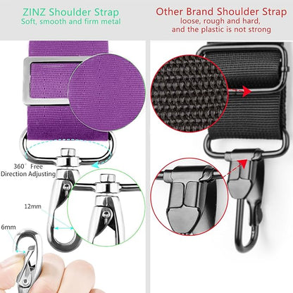 ZINZ Shoulder Strap 78" Universal Handbag Strap with Ultra-thick Fixed Padded and Dual Balanced Adjustable Buckles Shoulder Crossbody Strap for Briefcase Messenger Bag Laptop bag Luggage，Purple