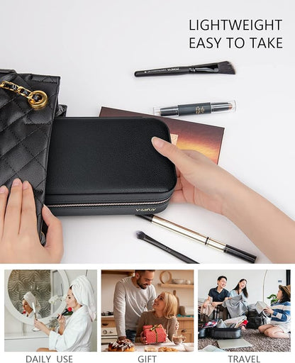 Travel Jewelry Case Organizer, Portable Jewellery Box for Women Jewelry Travel Organizer for Rings Earrings Necklaces Bracelets Watch, Black C