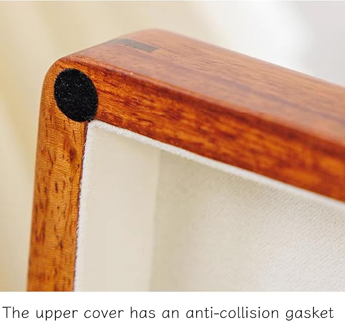 Bescott Solid Wood Rings Cufflink Earrings Necklace Jewelry Box For Drawer Organizer Storage For Multiple Rings Wooden Case Holders For Women Men Gift