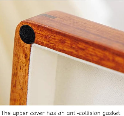 Bescott Solid Wood Rings Cufflink Earrings Box Jewelry For Travel Organizer Storage For Multiple Rings Wooden Case Holders For Women Men Gift