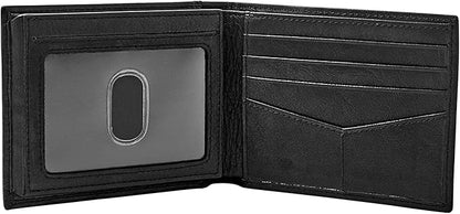 Fossil Men's Ingram Leather RFID-Blocking Bifold with Flip ID Wallet, Black, (Model: ML3784001)