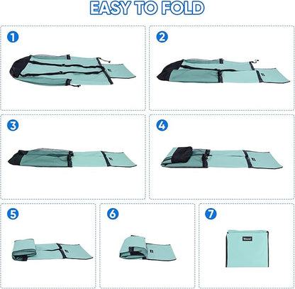 BALEINE 120L Laundry Bag Backpack, 900D Oxford Fabric Large Travel Laundry Bags with Shoulder Straps and 2 Mesh Pockets for College Dorm, Apartment, Laundromat (Sky Blue, 120L)