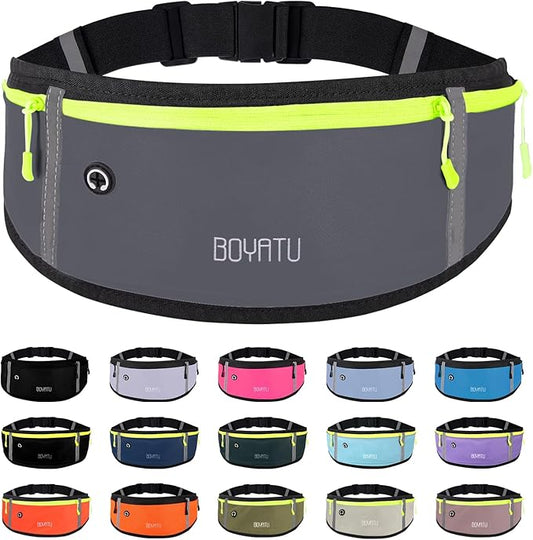 Running Belt Waist Fanny Pack: Slim Phone Holder Workout Pouch for Walking JoggingGrey