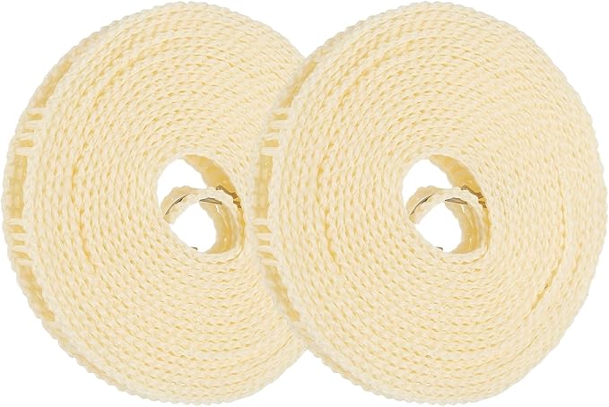 uxcell 2 Pcs Portable Travel Clothesline, 16.4ft Clothes Line Outdoors Travel Hanger Foldable Clothesline Rope with Hooks for Camping Hotel Backyard Home Cruise Ship, Beige
