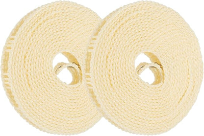 uxcell 2 Pcs Portable Travel Clothesline, 16.4ft Clothes Line Outdoors Travel Hanger Foldable Clothesline Rope with Hooks for Camping Hotel Backyard Home Cruise Ship, Beige