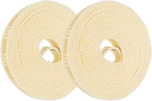 uxcell 2 Pcs Portable Travel Clothesline, 16.4ft Clothes Line Outdoors Travel Hanger Foldable Clothesline Rope with Hooks for Camping Hotel Backyard Home Cruise Ship, Beige