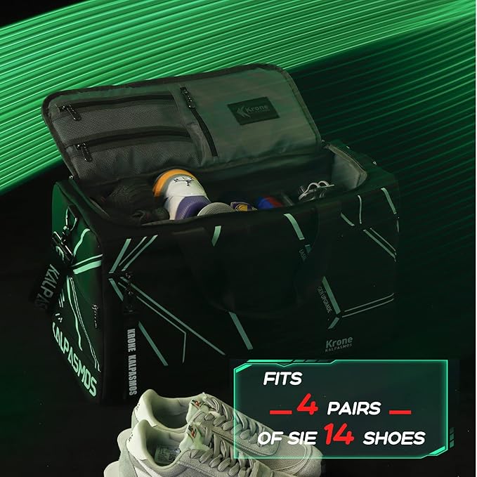 Sneaker Bag, Sport Duffel Bag for Men Women, Gym Bag, Gear Bag, Krone Kalpasmos Versatile Travel Duffel Bag with 3 Removable Dividers, Designer Collection