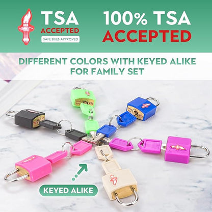 TSA Luggage Lock Sets and 6 Luggage Tags, Suitcase Lock TSA Approved with Prismatic Body, Suit for Suitcase, Luggage,Backpack,Laptop Bag,Locker 6 Pack Color Mixed