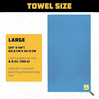 Wise Owl Outfitters Microfiber Camping Towel - Quick Dry Towel for Travel, Backpacking, Hiking, Beach, Gym & Yoga - Compact, Fast Drying & Lightweight